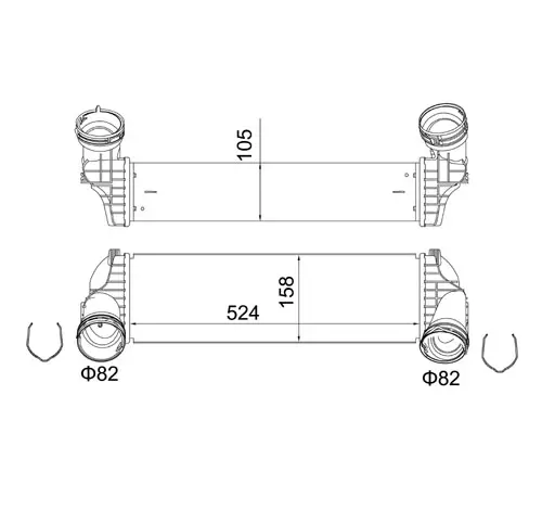 Intercooler, compresor E-KRAFT 1924004072