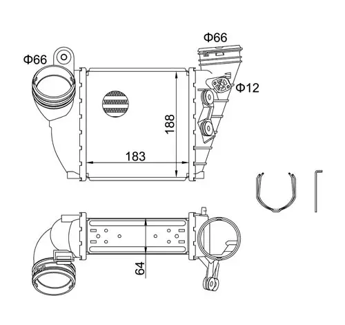Intercooler, compresor E-KRAFT 1924004317
