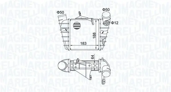 Intercooler, compresor MAGNETI MARELLI 351319204750