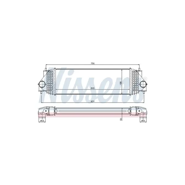 Intercooler, compresor NISSENS 96525