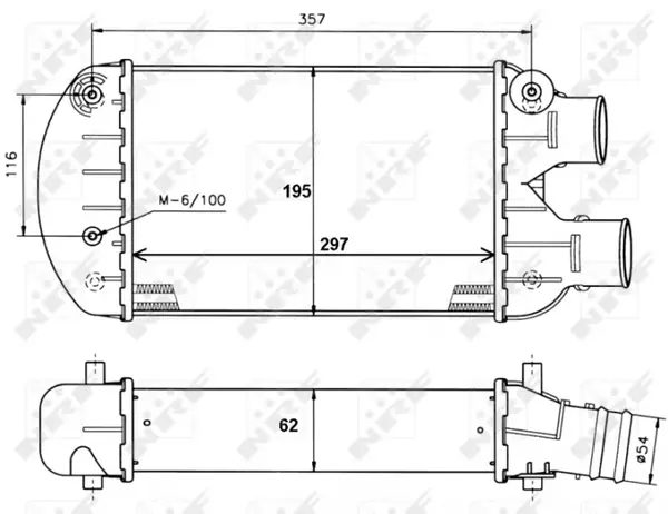 Intercooler potrivit FIAT BRAVA, BRAVO I, MAREA, MULTIPLA 1.9D 2.4D 03.96-06.10