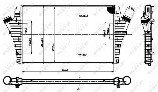 Intercooler potrivit FIAT CROMA; OPEL SIGNUM, VECTRA C, VECTRA C GTS; SAAB 9-3 1.9D 04.04-02.15