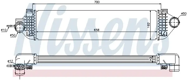 Intercooler potrivit FORD C-MAX II, FOCUS III, GRAND C-MAX, KUGA II, TOURNEO CONNECT V408 NADWOZIE WIELKO, TRANSIT CONNECT V408 MINIVAN 1.6 1.6ALK 07.10-