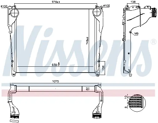 Intercooler potrivit MERCEDES ACTROS MP4 MP5, ANTOS, AROCS 471.943-OM936.916 07.11-