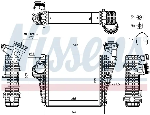 Intercooler potrivit PORSCHE MACAN 3.0 3.6 02.14-