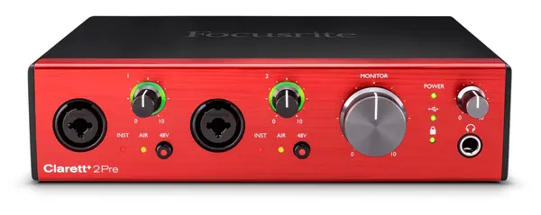 Interfață audio Focusrite - Clarett+ 2Pre, roșu/negru