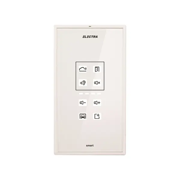 Interfon de interior audio Electra ATM.0S083.ELWTL, tastatura touch iluminata, ecran sticla, alb