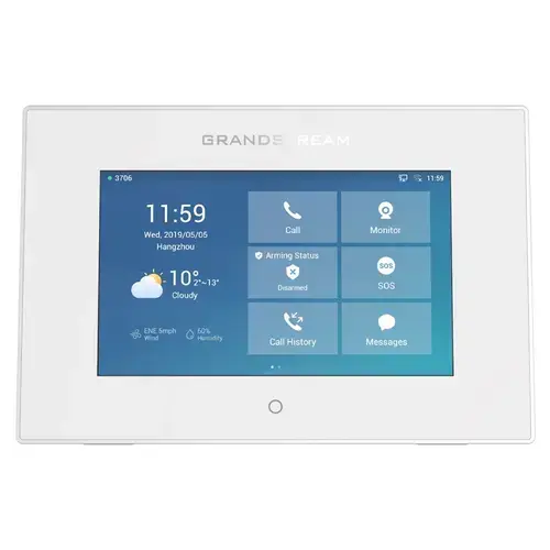 Interfon IP, Grandstream, HD, 7inch, Wi-Fi 802,11 ac, Dual-band (Alb)