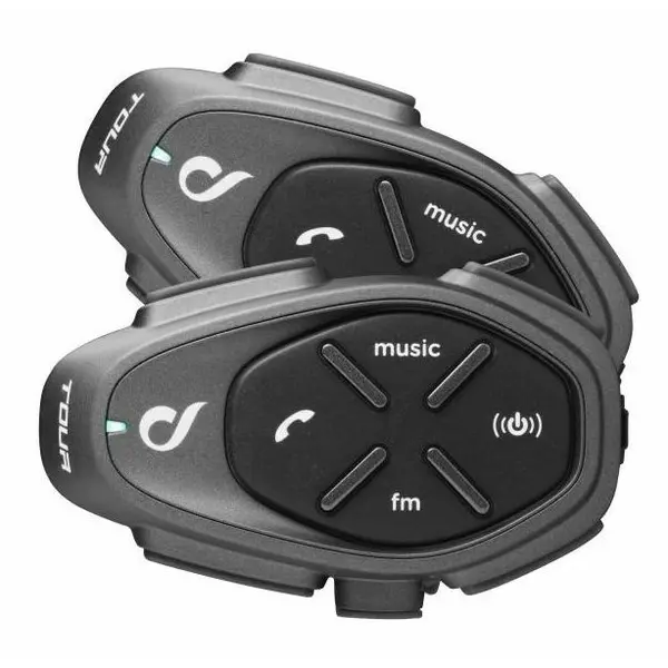 Interphone Casti Interfon TOUR HD pentru motocicleta, 1500 m, 2 buc, Negru
