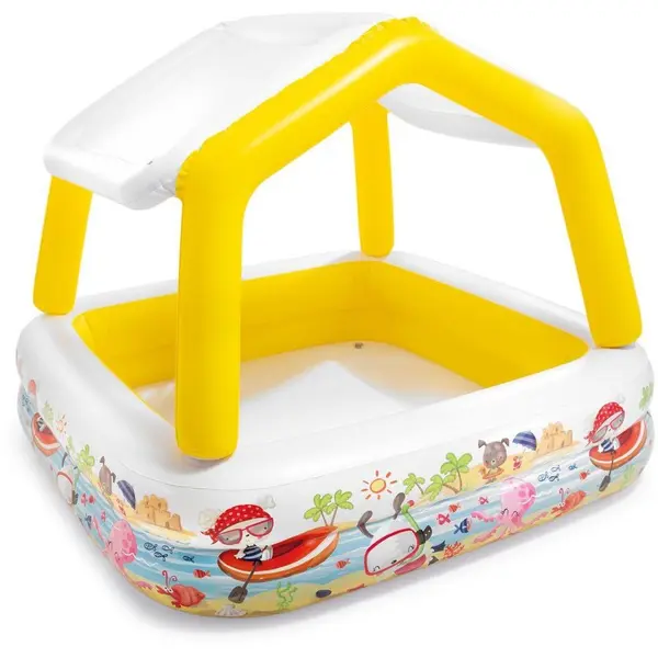 Intex Piscina gonflabila pentru copii Intex Sunshade IN-57470NP, 157x157x122 cm, galben