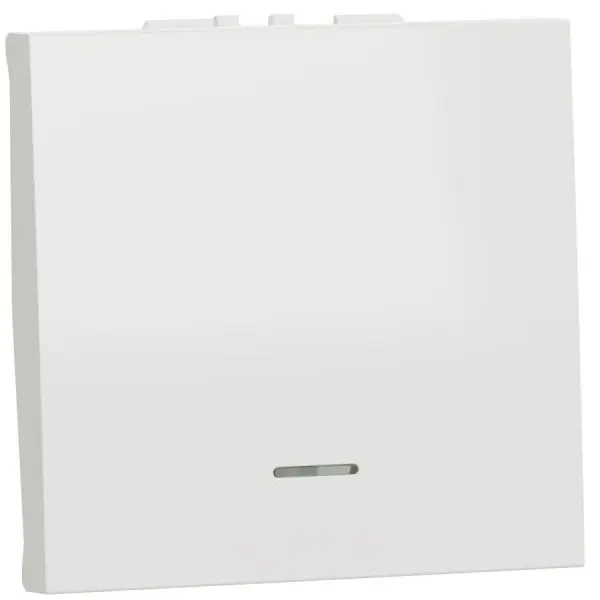 Intrerupator 16A 2 module cu indicator luminos Schneider Noua Unica NU326118N, alb