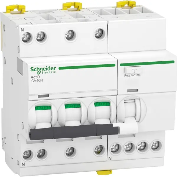 Intrerupator automat cu diferential RCBO Acti9, ICV40N 3P+N 40A, 6kA, 30MA, tip A, curba C Schneider A9DC3740