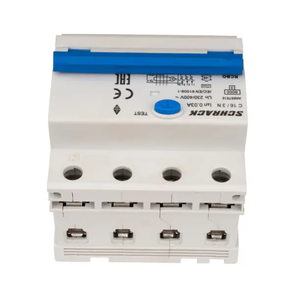 Intrerupator automat diferential, 3P+N, AMPARO 6kA, C 16A, 30mA, tip A, SCHRACK AK667816