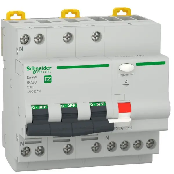 Intrerupator automat diferential RCBO Easy9 3P+N 10A/30mA 4500 AC Schneider EZ9D32710