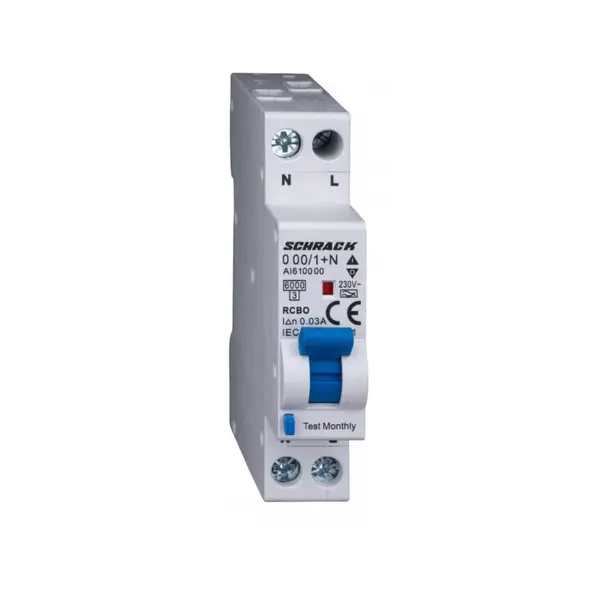 Intrerupator automat diferential, Tip A, B 10 003A, 1P+N, 6kA SCHRACK AI618510