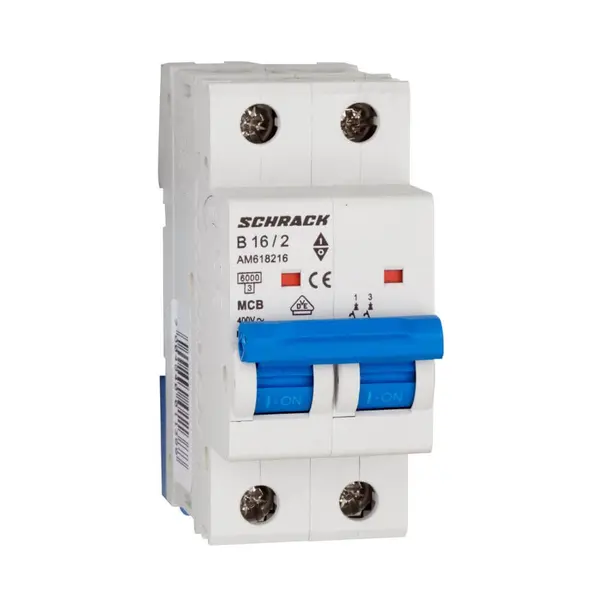 Intrerupator automat modular (MCB) AMPARO 6kA, B 16A, 2 poli, SCHRACK AM618216