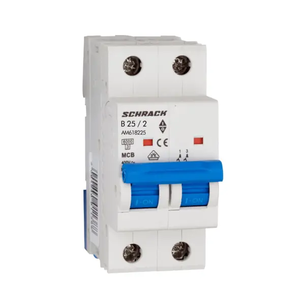 Intrerupator automat modular (MCB) AMPARO, 6kA, B 25A, 2 poli, SCHRACK AM618225