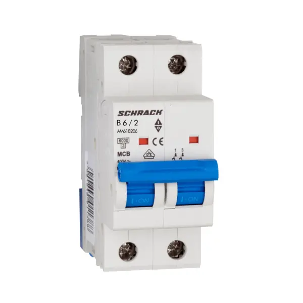 Intrerupator automat modular (MCB) AMPARO, 6kA, B 6A, 2 poli, SCHRACK AM618206