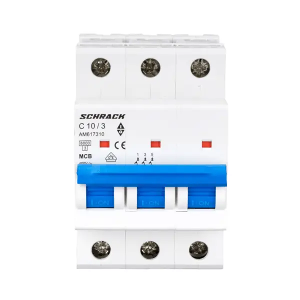 Intrerupator automat modular (MCB) AMPARO, 6kA, C 10A, 3 poli, SCHRACK AM617310