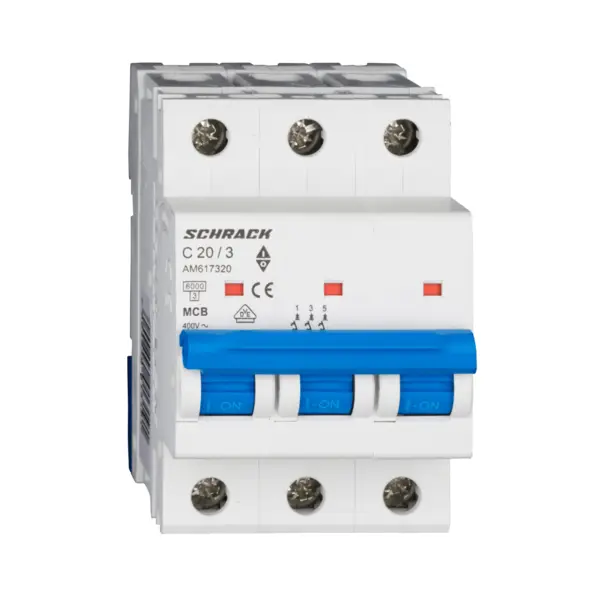 Intrerupator automat modular (MCB) AMPARO, 6kA, C 20A, 3 poli, SCHRACK AM617320