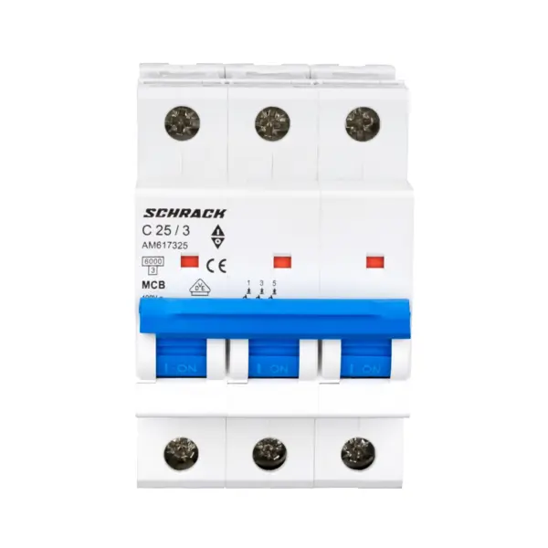Intrerupator automat modular (MCB) AMPARO, 6kA, C 25A, 3 poli, SCHRACK AM617325