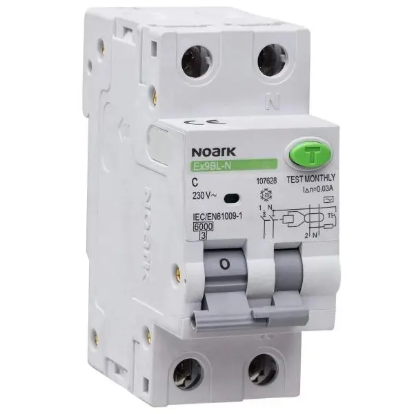 Intrerupator automat RCBO 1P+N 6A/30mA tip AC Noark 107627