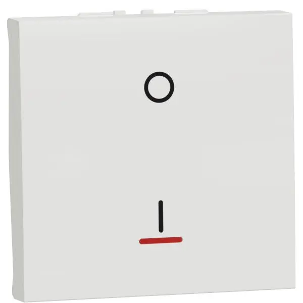Intrerupator bipolar 16A indicator luminos 2 module Schneider Noua Unica NU326218S, alb