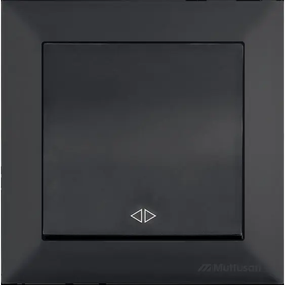 Intrerupator cap-cruce Mutlusan Candela 2125 408 0184, 1P, 10A, 250V, IP20, Negru Catifea
