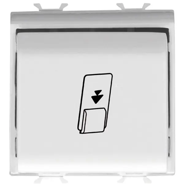 Intrerupator cu cartela 2 module Gewiss Chorus GW10039, alb