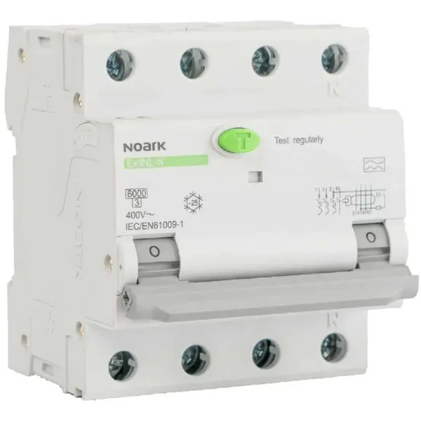 Intrerupator cu protectie diferentiala RCBO Ex9NL-N 3P+N 32A/30mA, tip A, curba B Noark 111533
