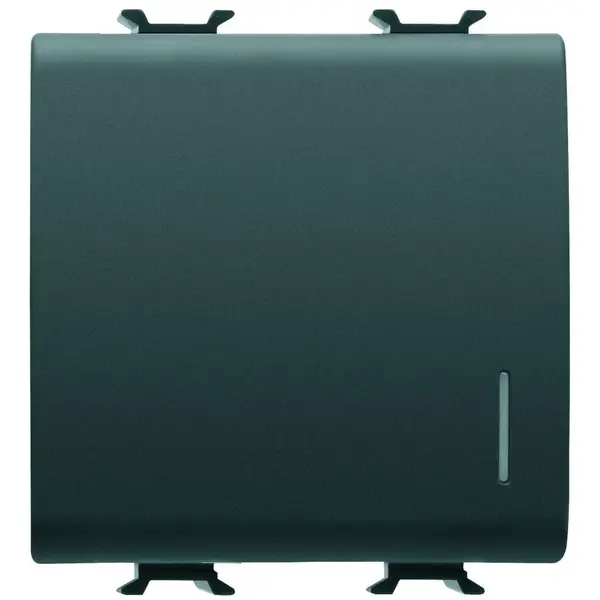 Intrerupator cu revenire cu led 2 module Gewiss Chorus GW12172, negru satin