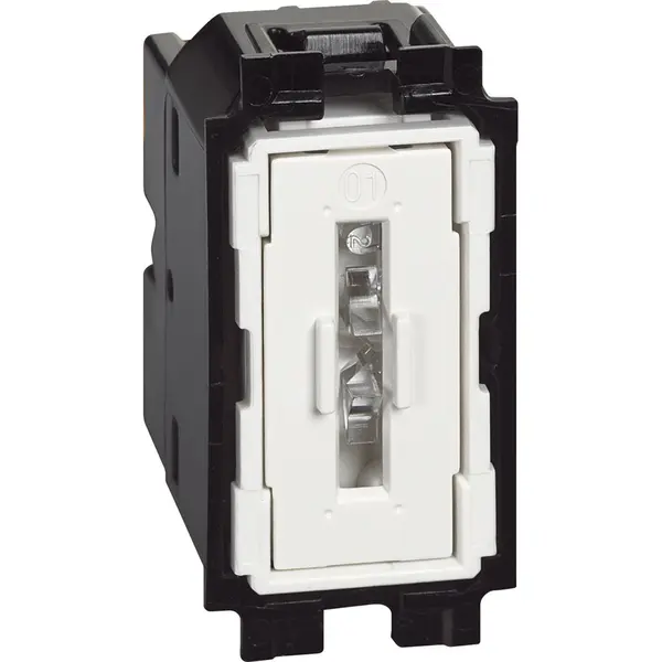 Intrerupator cu revenire iluminabil 1 modul borne automate Bticino Living Now K4005A, alb, negru, nisip