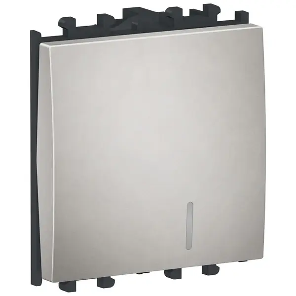 Intrerupator cu revenire, indicator luminos 2 module Schneider Easy Styl LMR1220004, argintiu