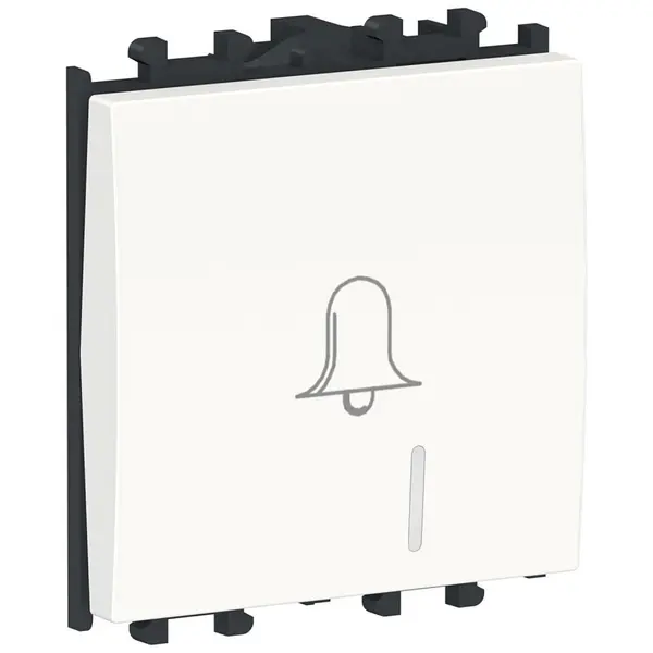 Intrerupator cu revenire, indicator luminos, simbol sonerie 2 module, Schneider Easy Styl LMR1402001, alb