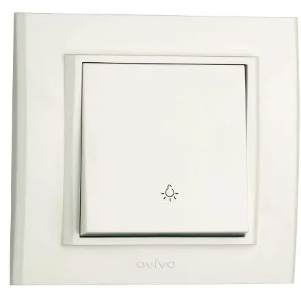 Intrerupator cu Revenire ST Mina Ovivo OV00423, 10A, 250V, IP20, Natural alb