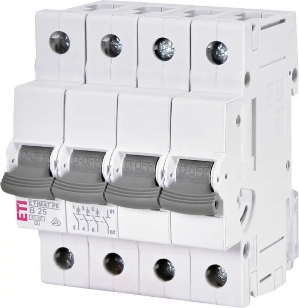 intrerupator de circuit etimat p6 3p+n b25 001900412