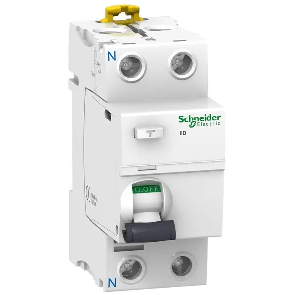 Intrerupator diferential RCCB 2P, 16A, 10Ma, Tip A Schneider A9R20216