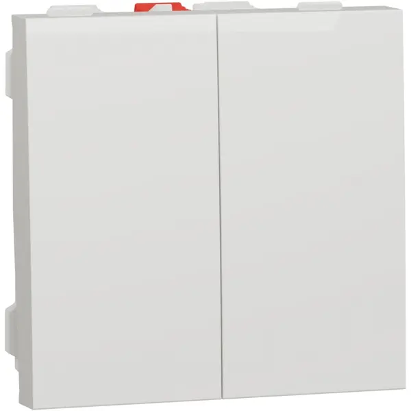 Intrerupator dublu 10A 2 module Schneider Noua Unica NU321118, alb