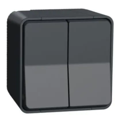 Intrerupator dublu cap scara Schneider Mureva MUR35022, 250V, IP55, PT gri