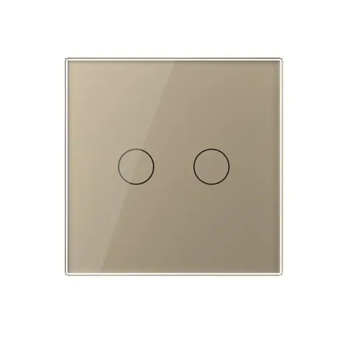 Intrerupator dublu wireless cu touch Livolo din sticla (Auriu)