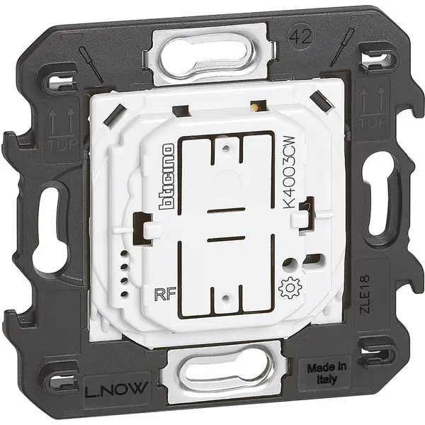 Intrerupator fara fir pentru iluminat Bticino Living Now K4003CW, alb, negru, nisip
