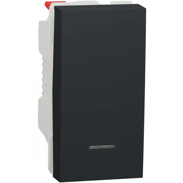 Intrerupator revenire 10A 1 modul cu indicator luminos Schneider Noua Unica NU310654N, antracit