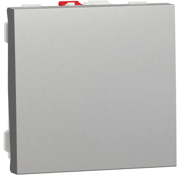 Intrerupator simplu 10A 2 module Schneider Noua Unica NU320130, aluminiu