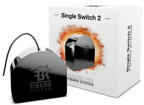 Intrerupator simplu 2 Fibaro FGS-213 ZW5 (Negru)