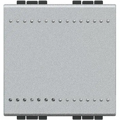 Intrerupator simplu 2 module 16A Living Light Bticino NT4001M2N, argintiu