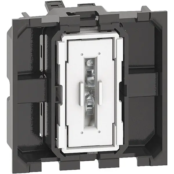 Intrerupator simplu, borne automate, iluminabil 2M Bticino Living Now K4001M2A, alb, negru