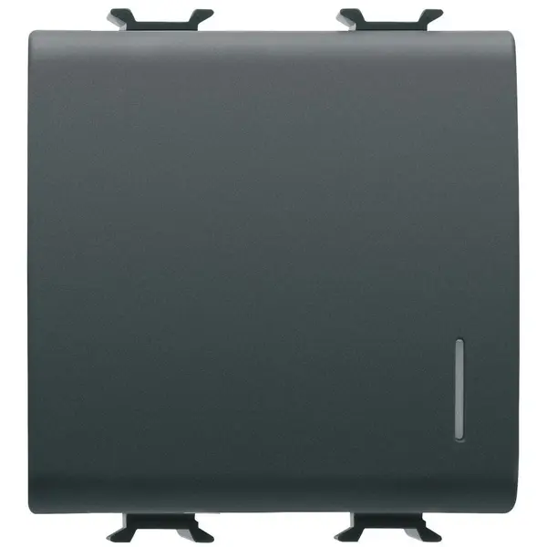 Intrerupator simplu cu Led ( neinclus ) 2 module 16A borne cu surub Gewiss Chorus GW12032, negru satin