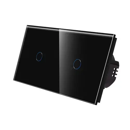 Intrerupator Simplu + Simplu cu Touch din Sticla LUXION