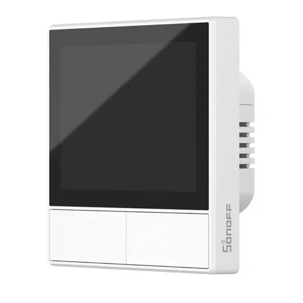 Intrerupator Smart cu 2 canale si ecran touch, alb, Sonoff NSPanel