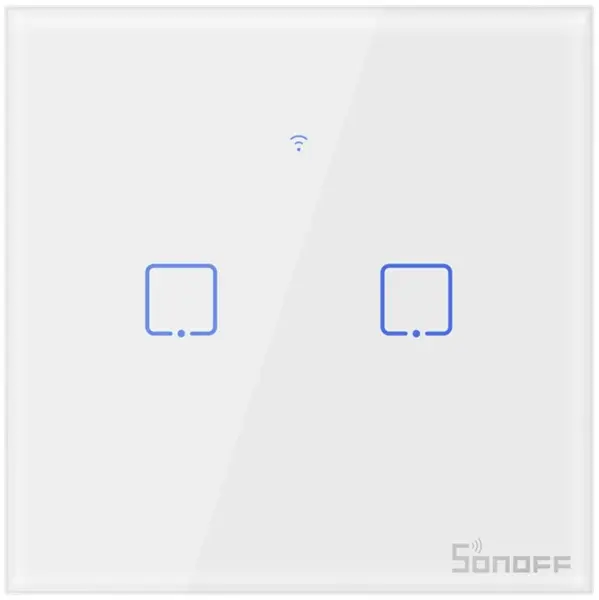 intrerupator smart cu touch wifi + rf 433 sonoff t1 eu tx, 2 canale